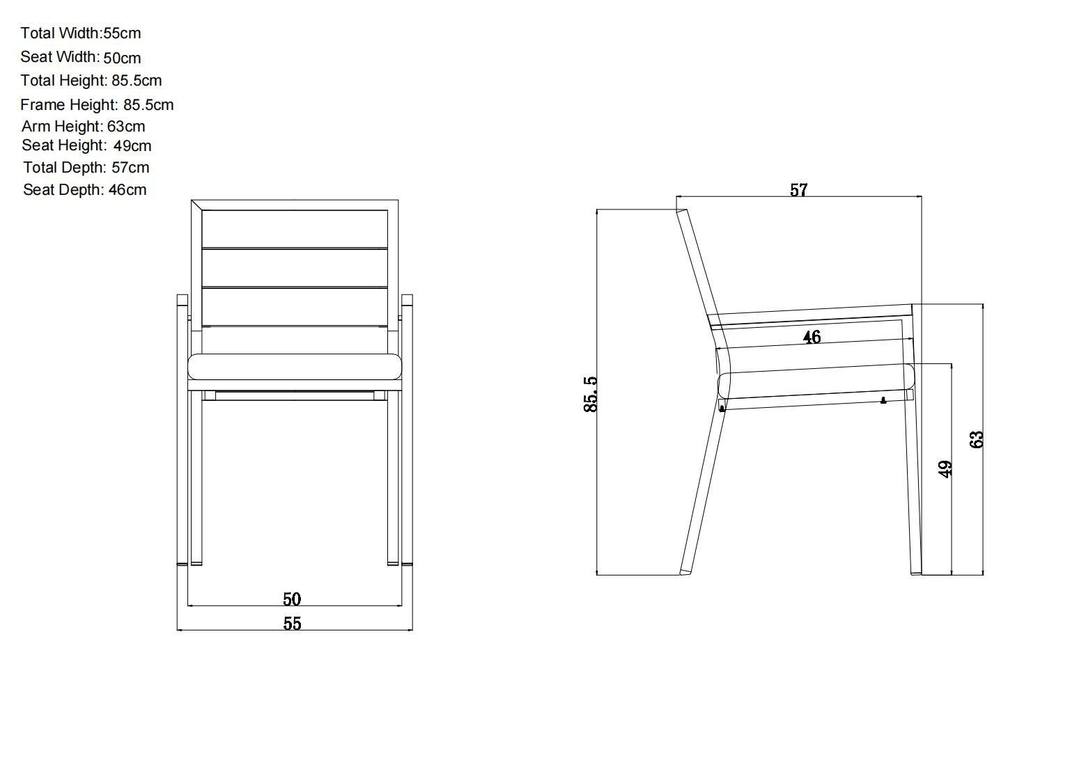 John Lewis Platform garden dining armchair set of 2, UK version