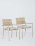 John Lewis Platform Garden Dining Armchair, Set of 2, Taupe