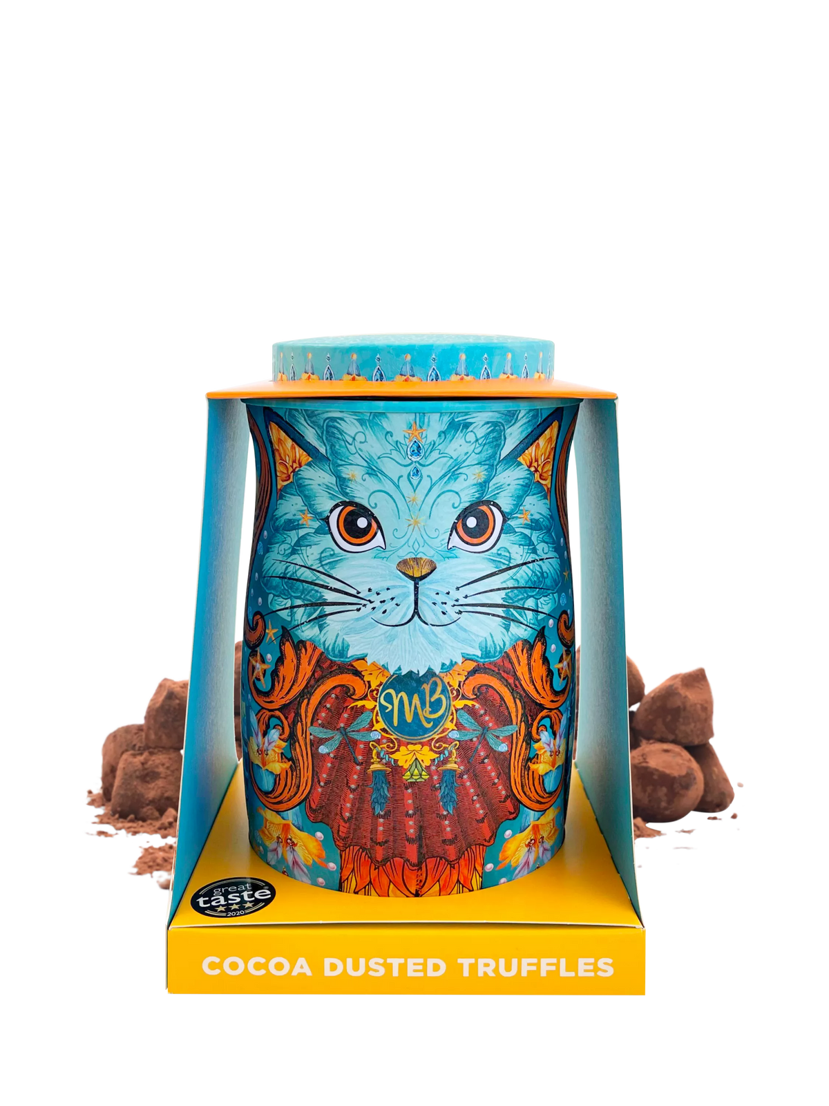 Monty Bojangles Spirit Blue Coconut Crush Truffles 135g tin, imported from the UK
