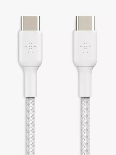 John Lewis Belkin BoostCharge Braided USB-C to USB-C Cable 2m White- Buy online at McGrocer