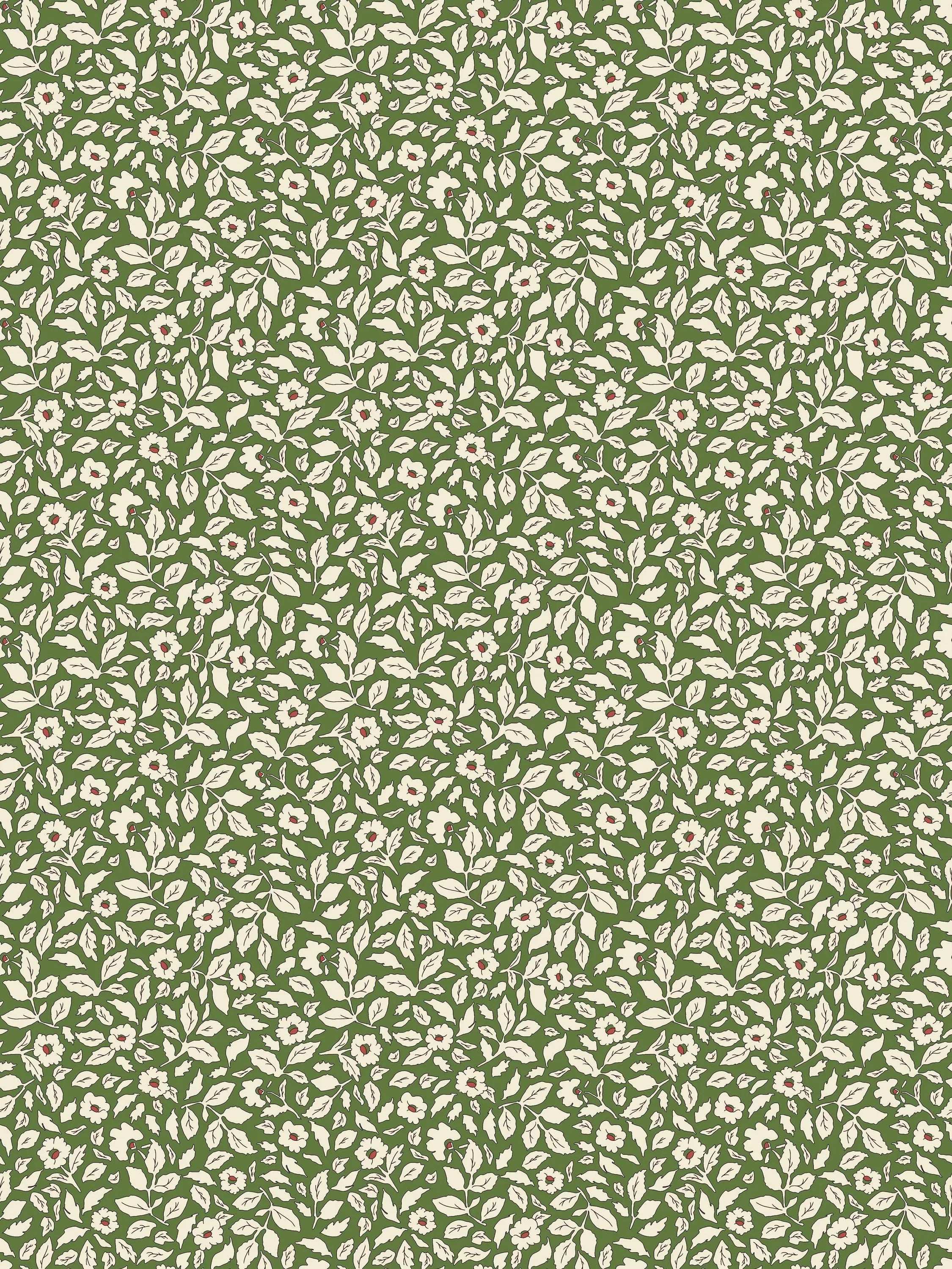 Joules ditsy floral print green wallpaper, UK version