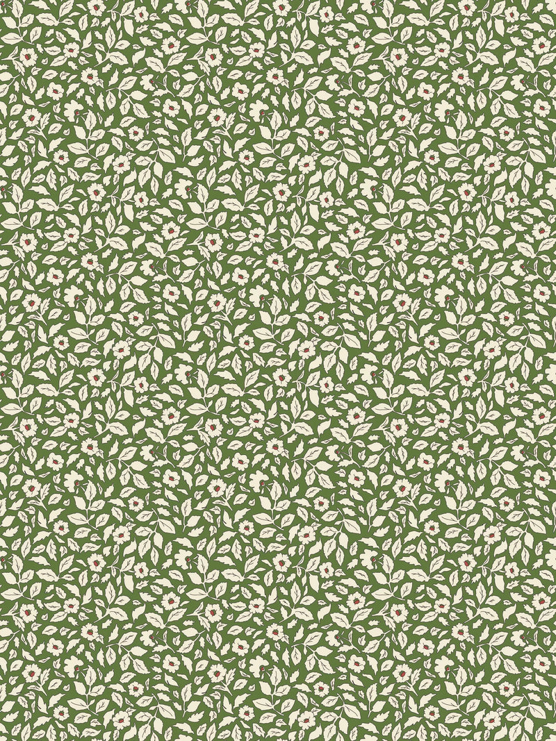 Joules ditsy floral print green wallpaper, UK version