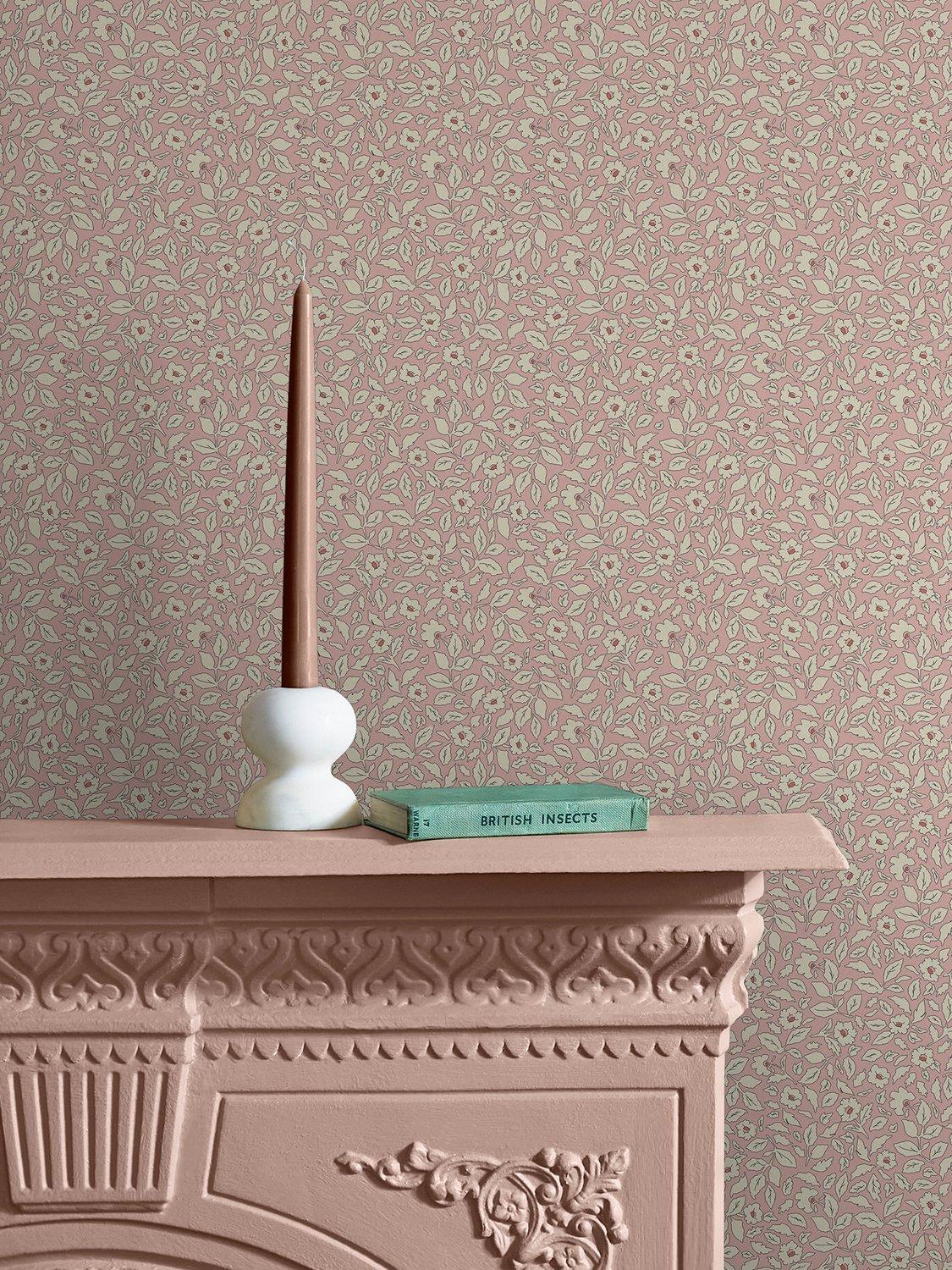 Joules ditsy floral wallpaper soft pink 10mx52cm - British product