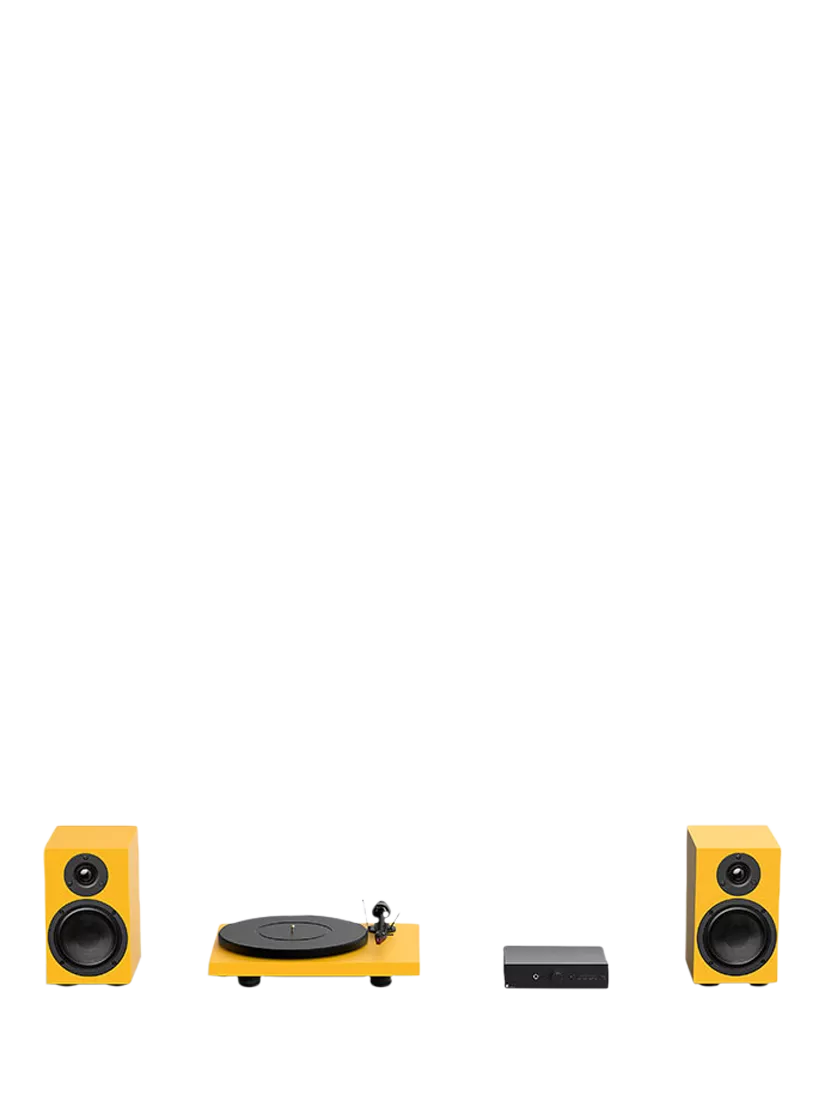 Pro-Ject Colourful Audio System with turntable amplifier and speakers, imported from the UK