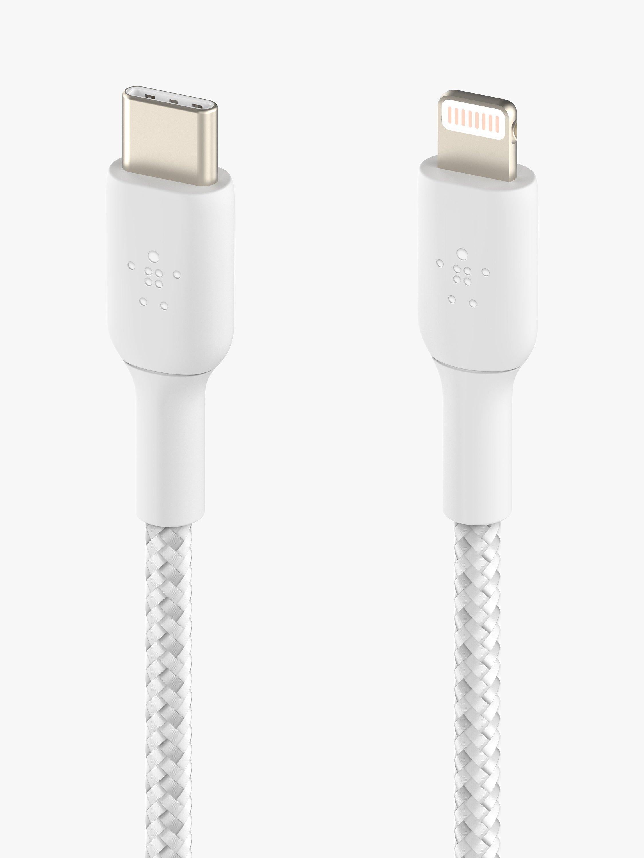 Belkin BoostCharge braided Lightning cable 1m white, UK version
