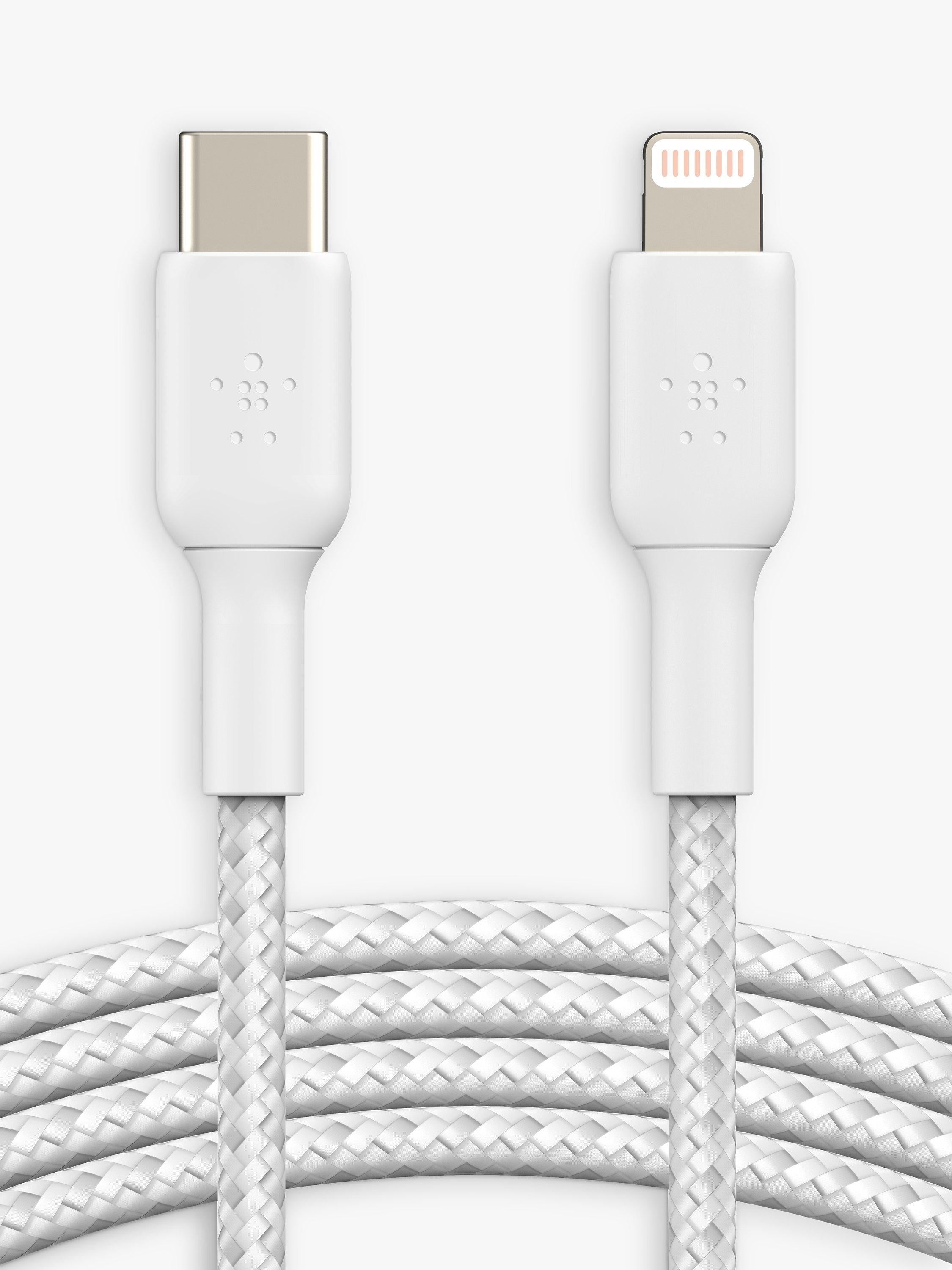 Belkin BoostCharge braided Lightning cable 1m white, UK version
