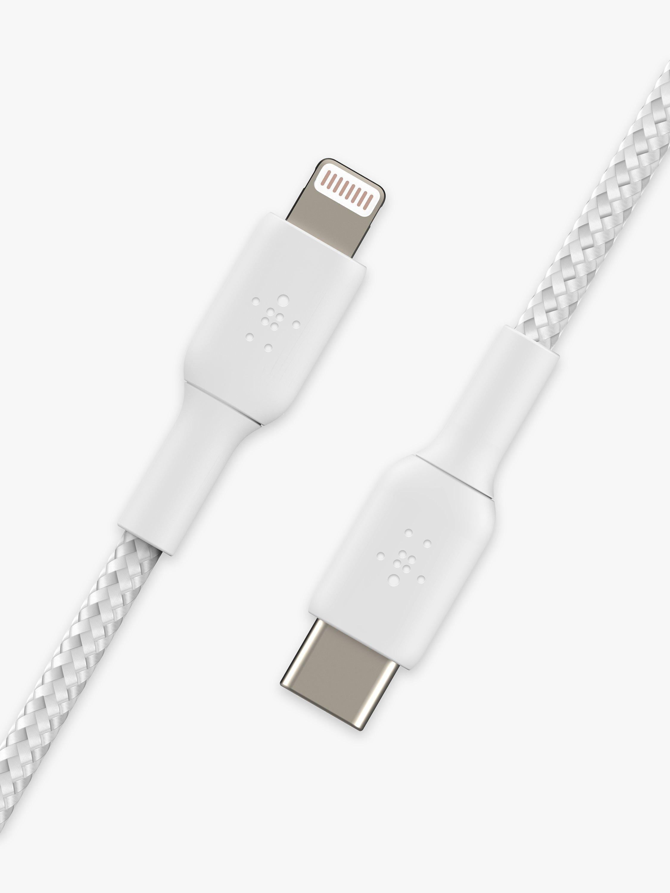 Belkin BoostCharge braided Lightning cable 1m white, UK version