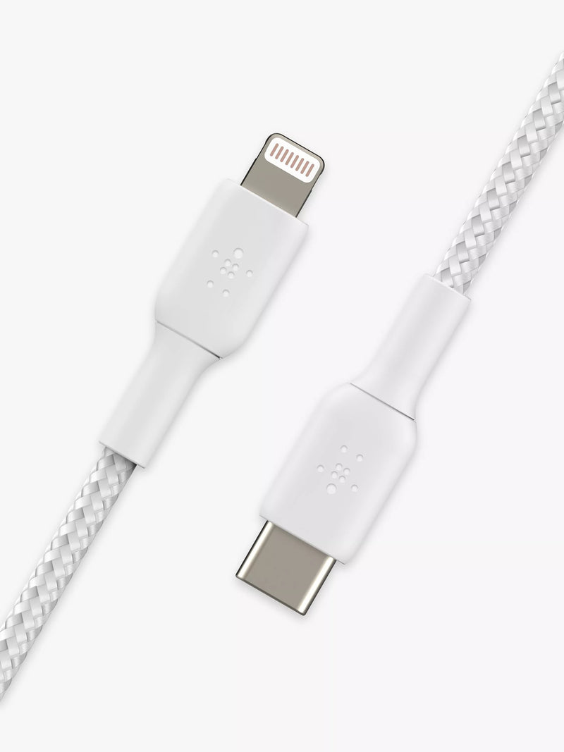 Belkin BoostCharge braided Lightning cable 1m white, UK version
