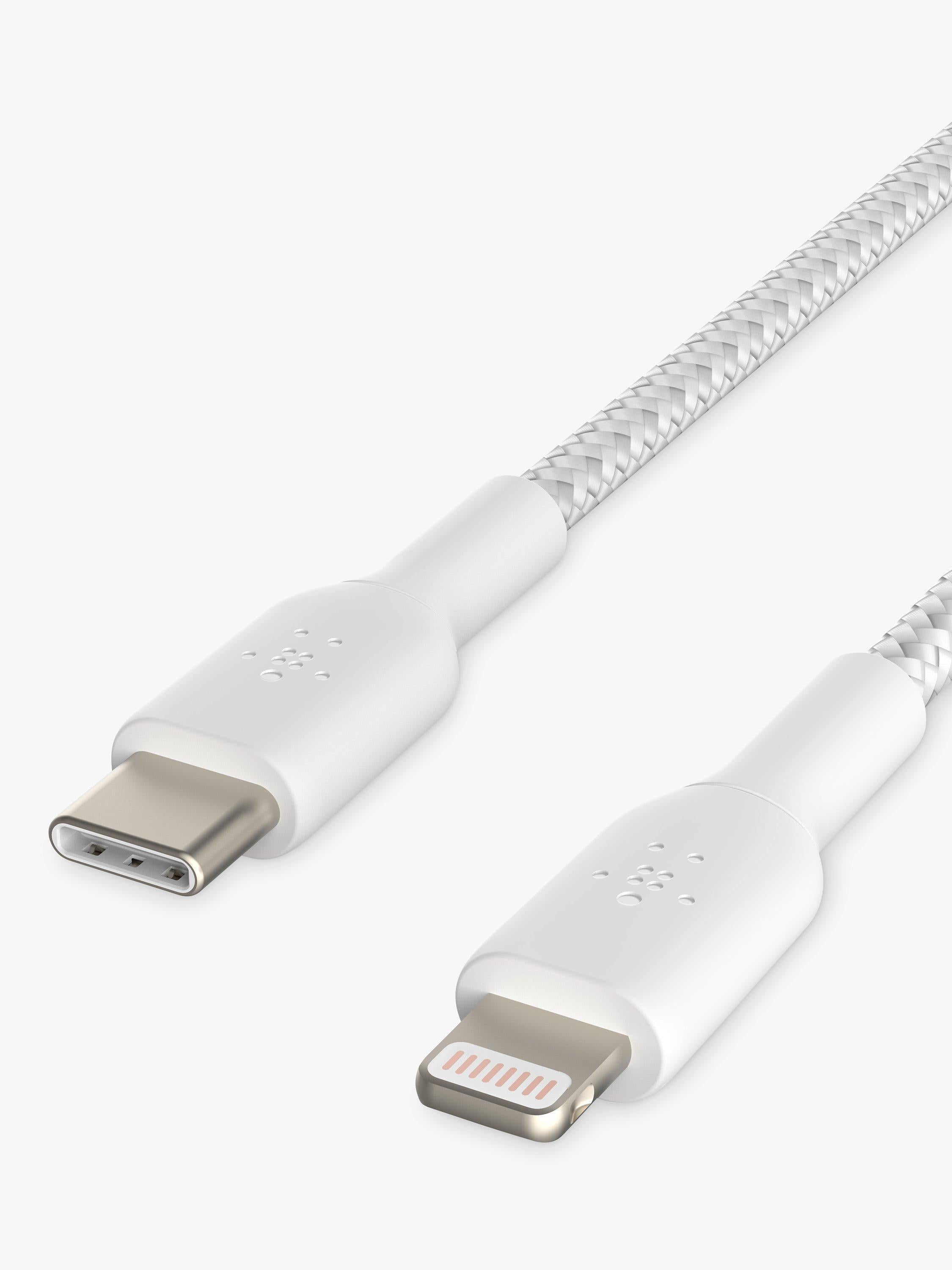 Belkin BoostCharge braided Lightning cable 1m white, UK version