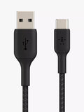 Belkin braided USB-A to USB-C cable 1m Black, UK version