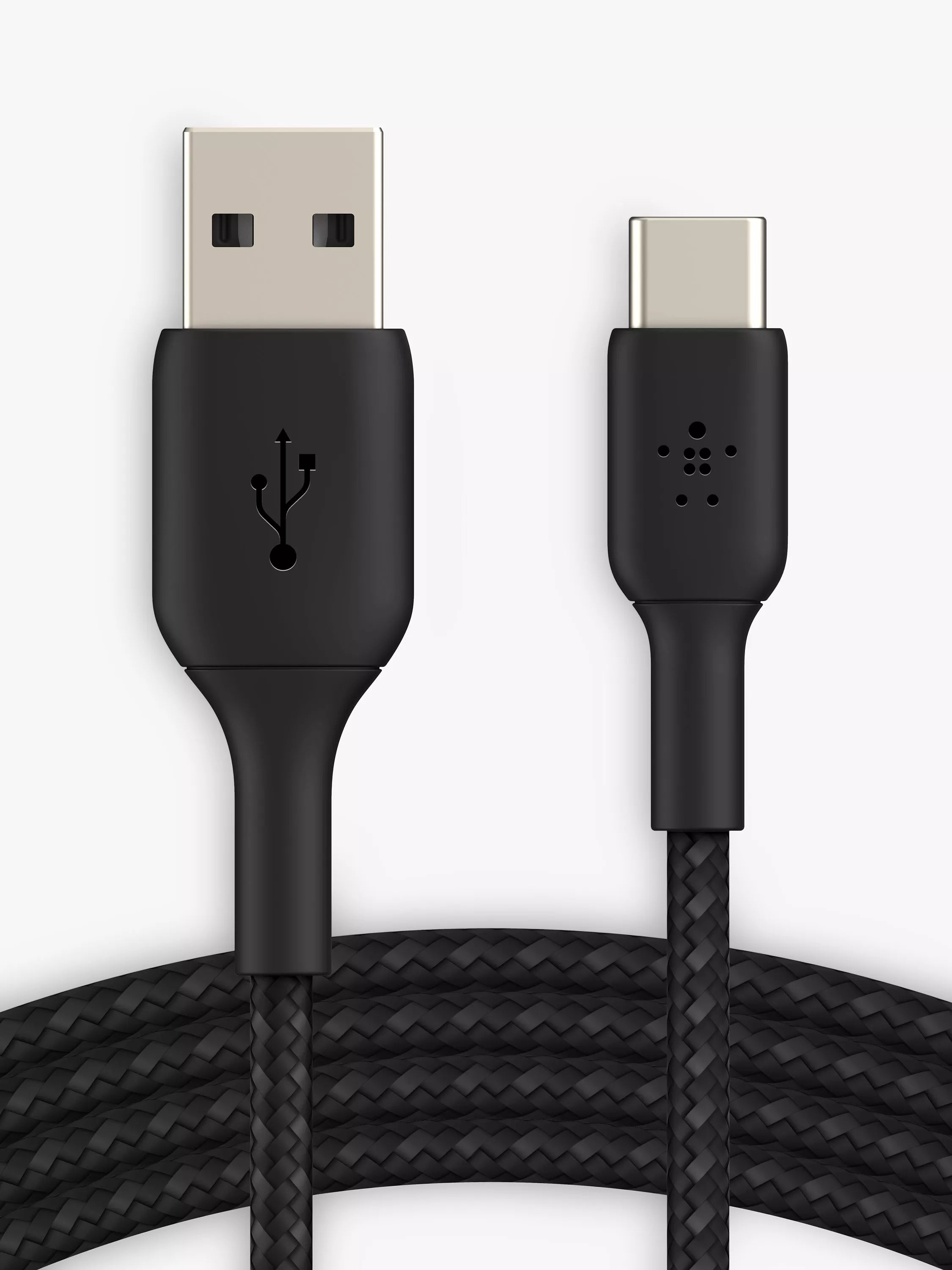 Belkin braided USB-A to USB-C cable 1m Black, UK version