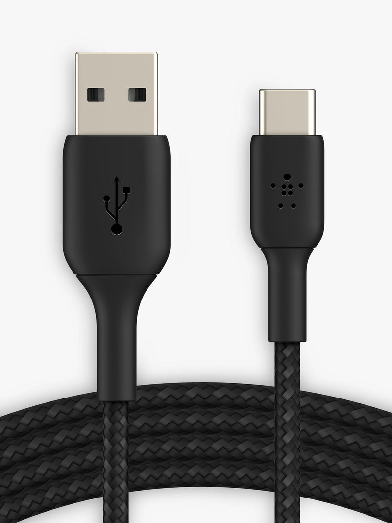 Belkin braided USB-A to USB-C cable 1m Black, UK version