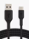 Belkin braided USB-A to USB-C cable 1m Black, UK version