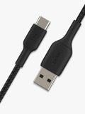 Belkin braided USB-A to USB-C cable 1m Black, UK version