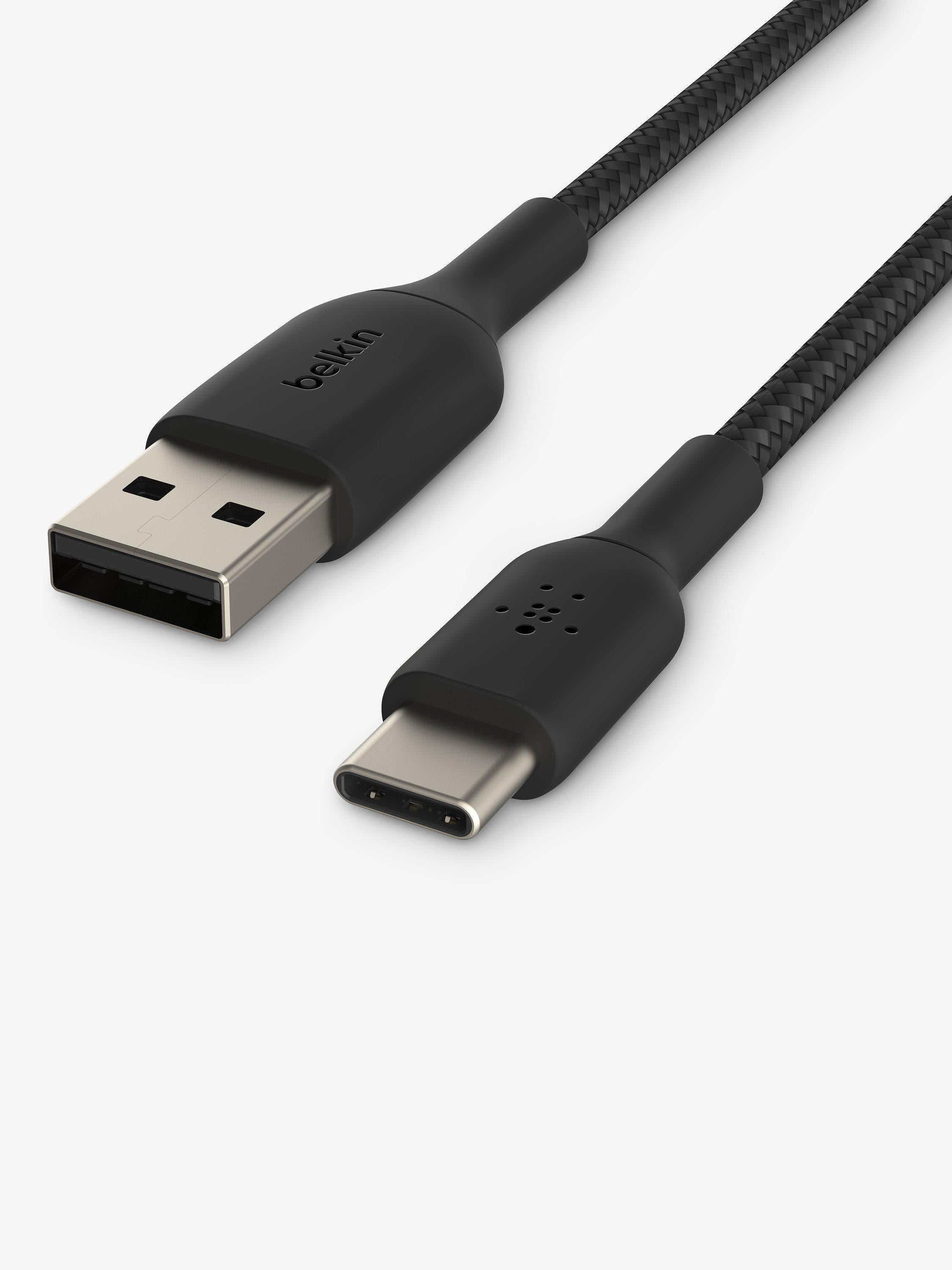 Belkin braided USB-A to USB-C cable 1m Black, UK version