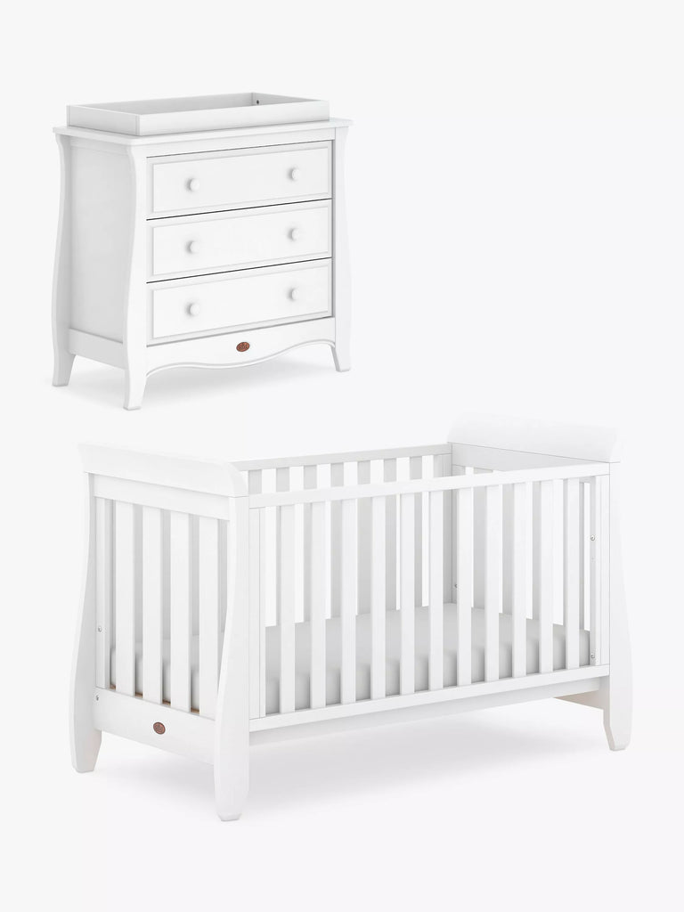 Boori Sleigh Urbane Cotbed and 3 Drawer Dresser Bundle, White