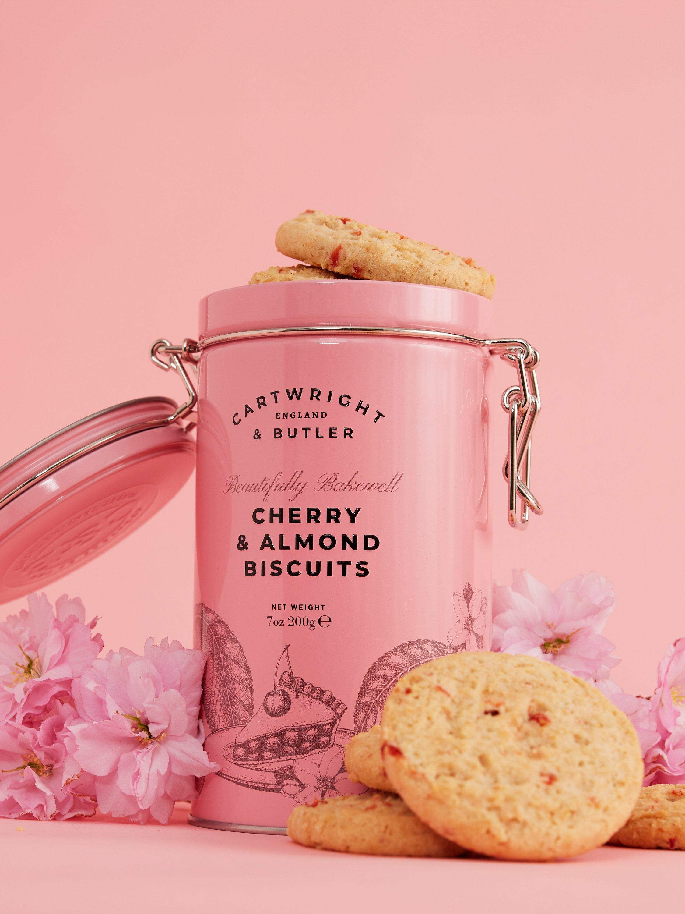 Cartwright & Butler Cherry & Almond Biscuits 200g tin - British product