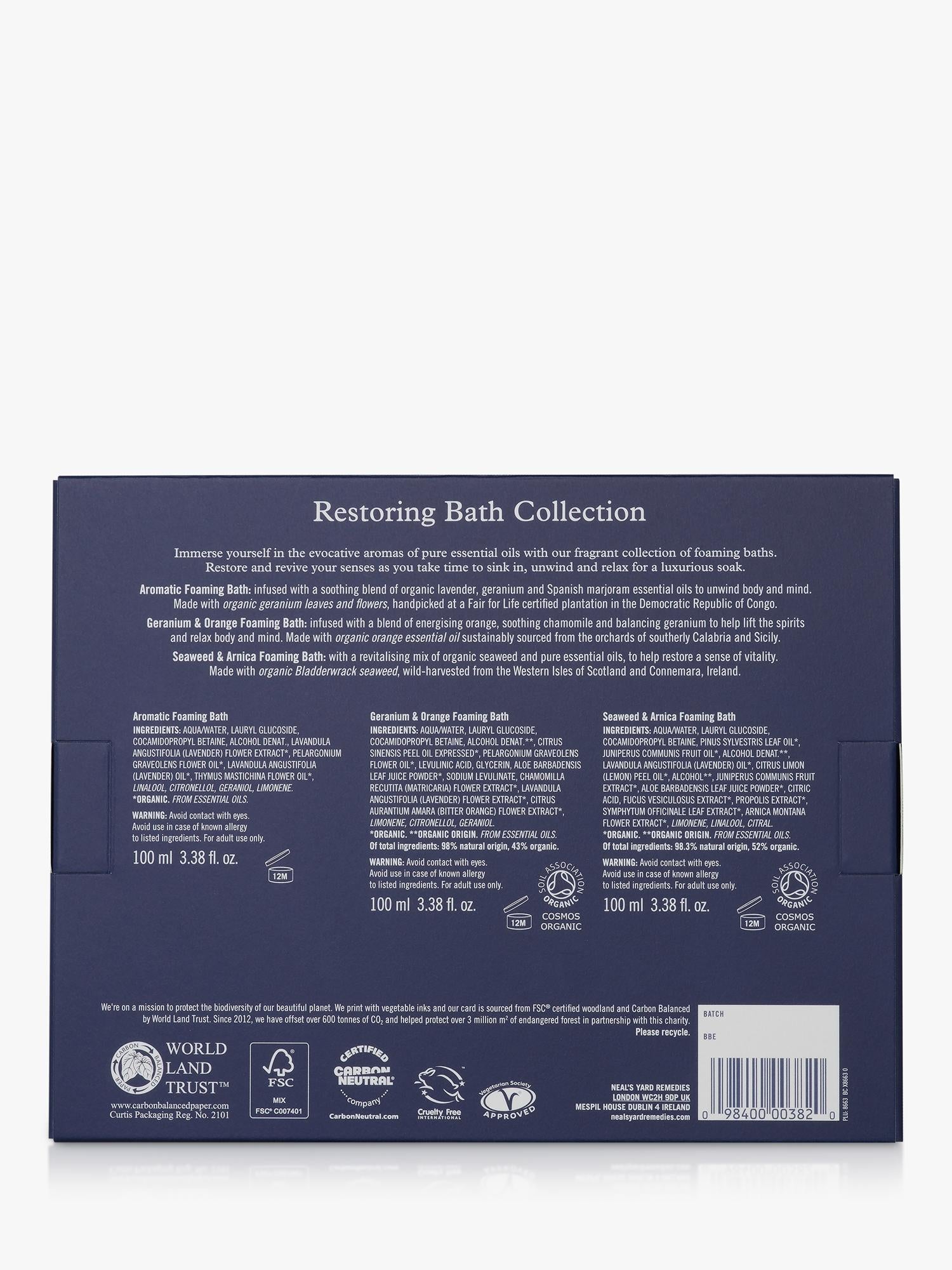 Neal's Yard Remedies bath collection 3x100ml, imported from the UK
