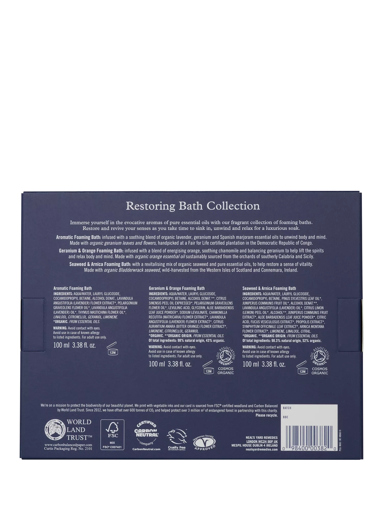 Neal's Yard Remedies bath collection 3x100ml, imported from the UK