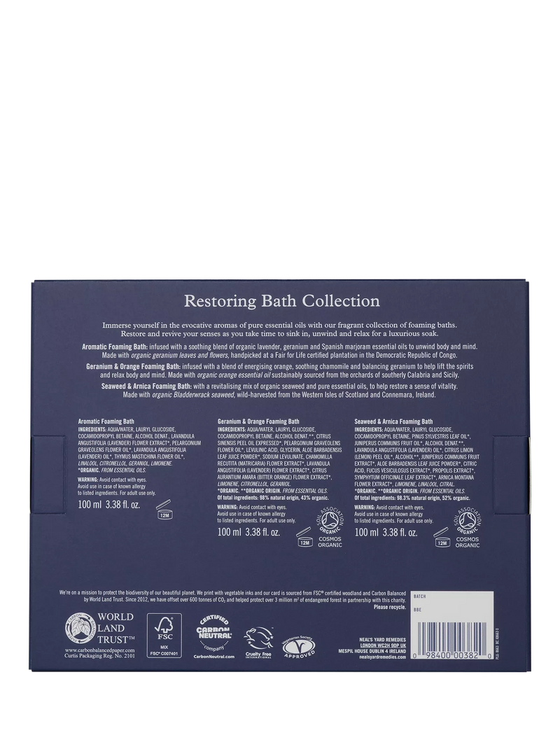 Neal's Yard Remedies bath collection 3x100ml, imported from the UK