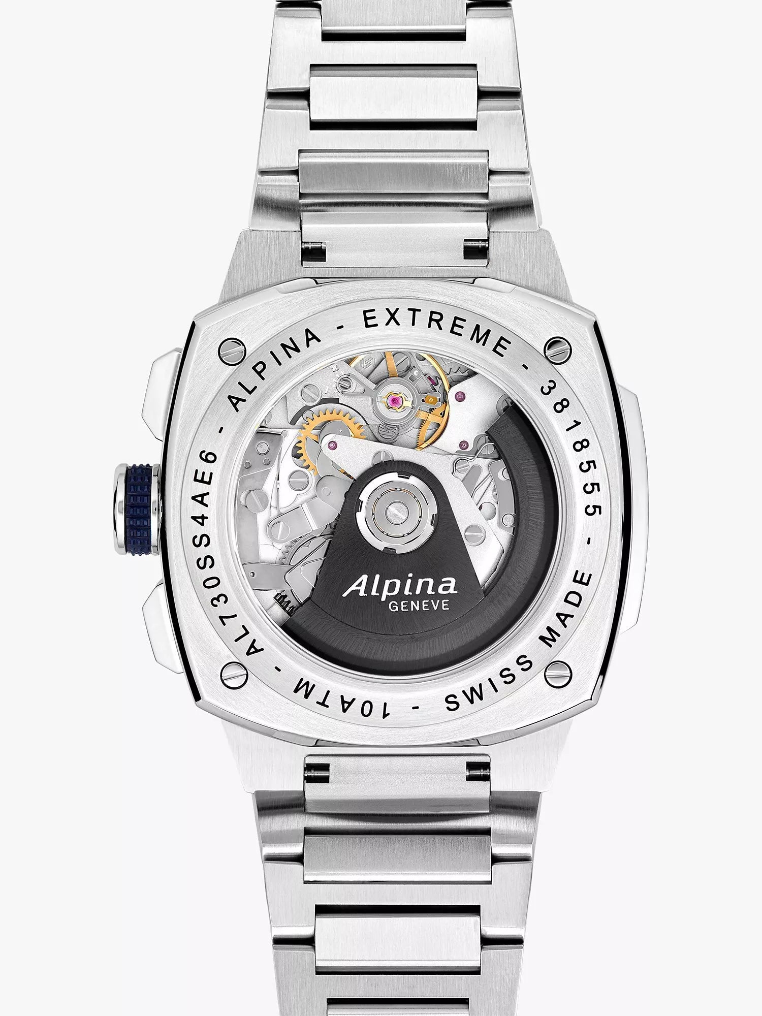 Alpina Alpiner Extreme Chronograph automatic watch navy dial steel bracelet, UK version
