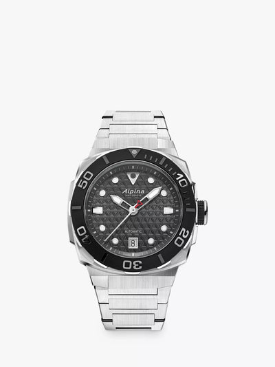 John Lewis Alpina Seastrong Diver Extreme Automatic Men's Watch, Silver- Buy online at McGrocer