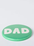John Lewis stoneware coaster Dad lettering green 10cm, UK version