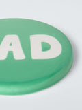 John Lewis stoneware coaster Dad lettering green 10cm, UK version