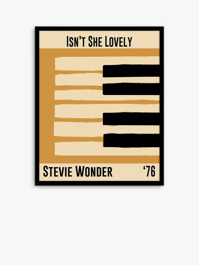 Gerahmter Kunstdruck John Lewis Dalston 606 'Stevie Wonder', 52 x 42cm, Mehrfarbig