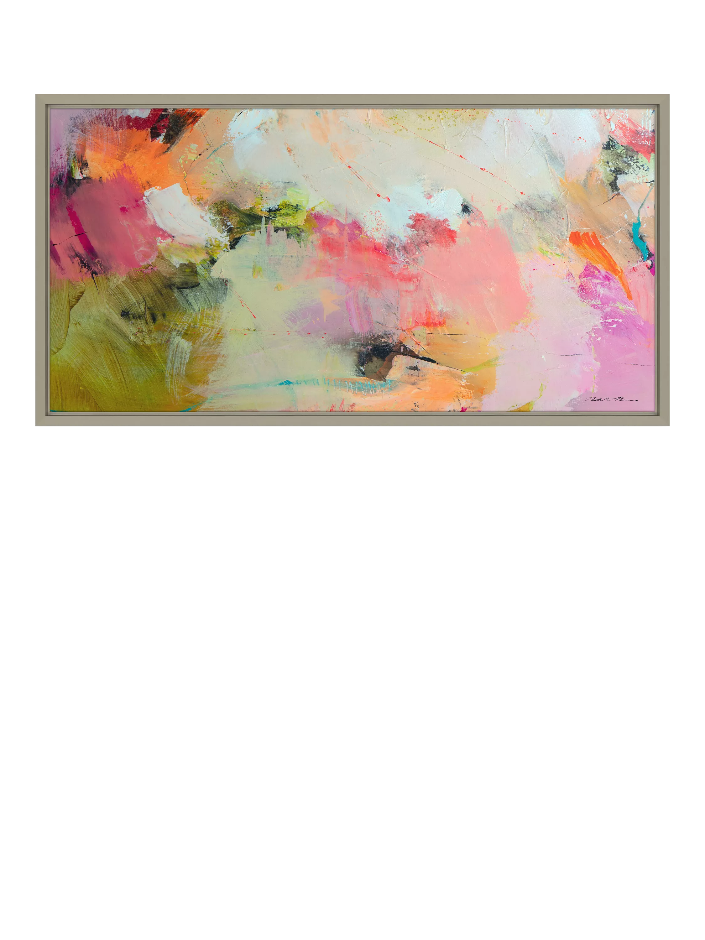 John Lewis Cherry Pop Blossom framed canvas print 66x126cm - British product