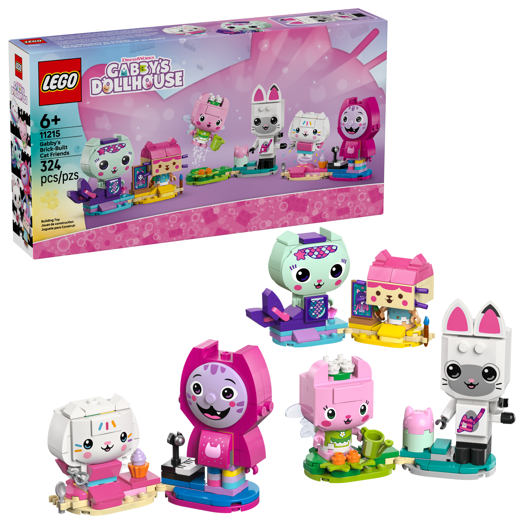 LEGO Gabby's Brick-Built Cat Friends building set 324 pieces - British product
