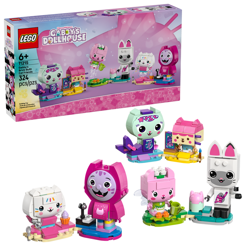 LEGO Gabby's Brick-Built Cat Friends building set 324 pieces - British product