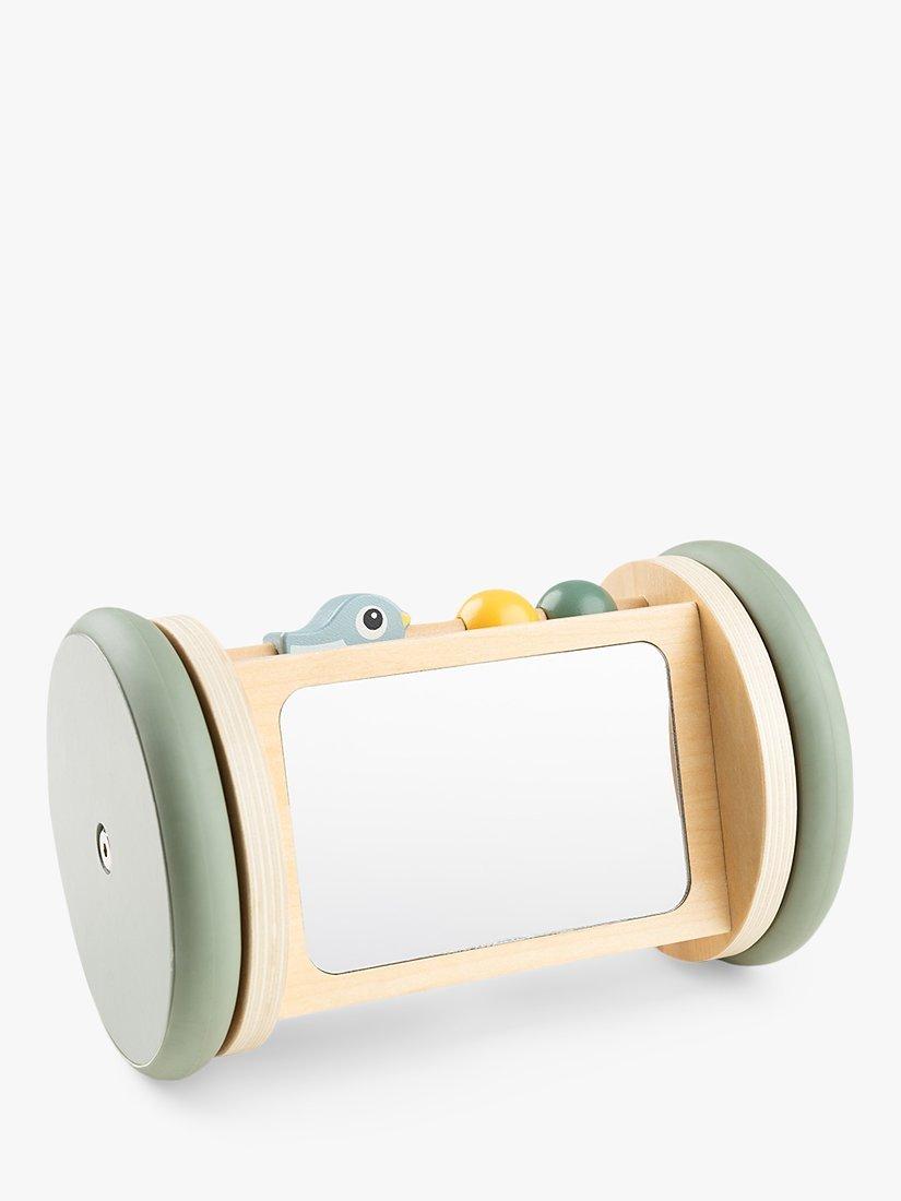 Done by Deer Wooden Rolling Activity Mirror Birdie - British product