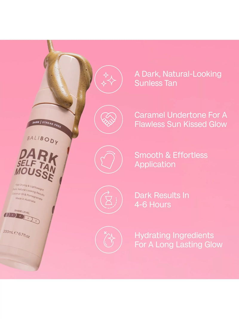 Bali Body Ultra Dark self tanning mousse 200ml, imported from the UK