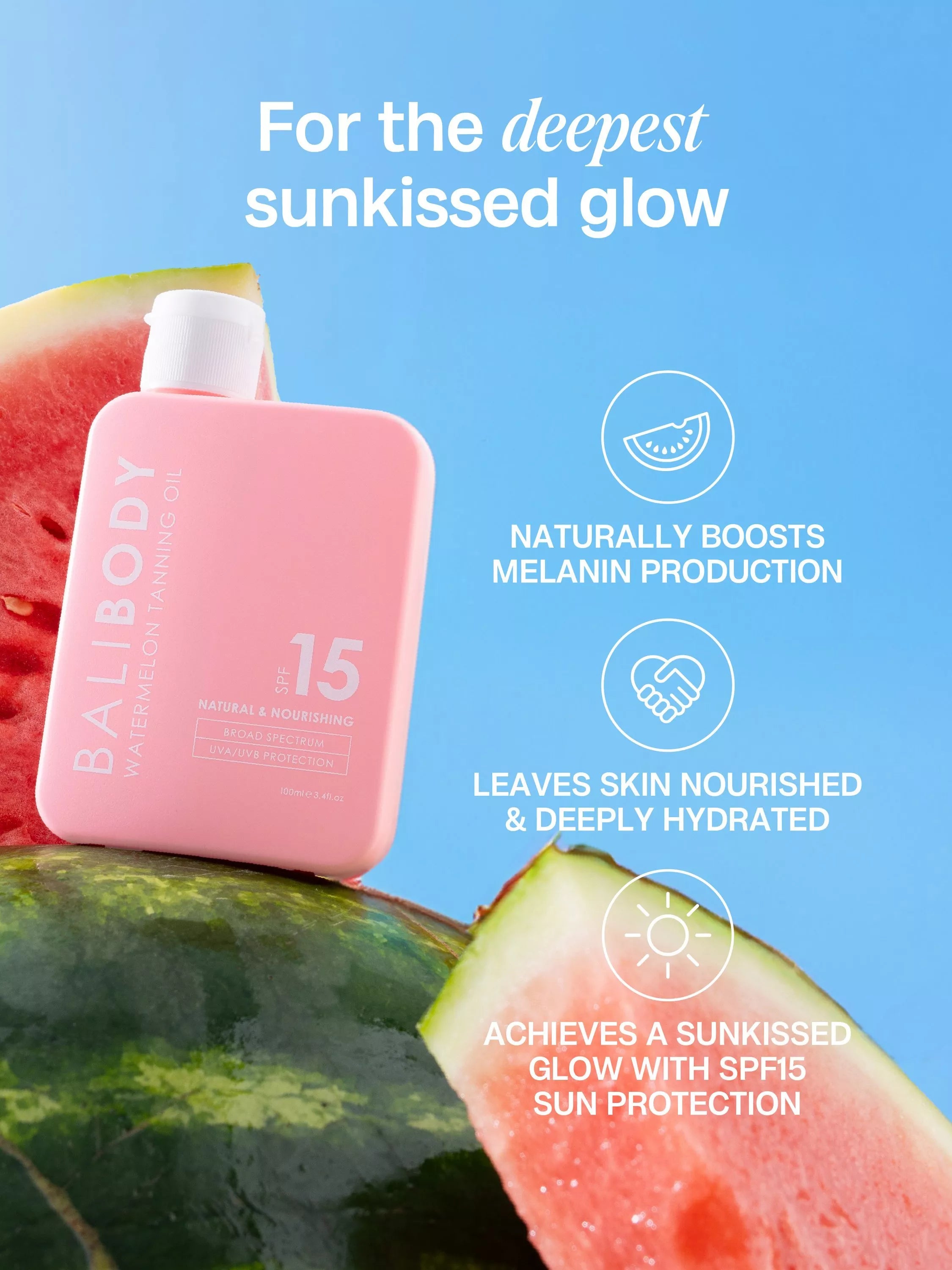 Bali Body Watermelon Tanning Oil SPF15 100ml - British product
