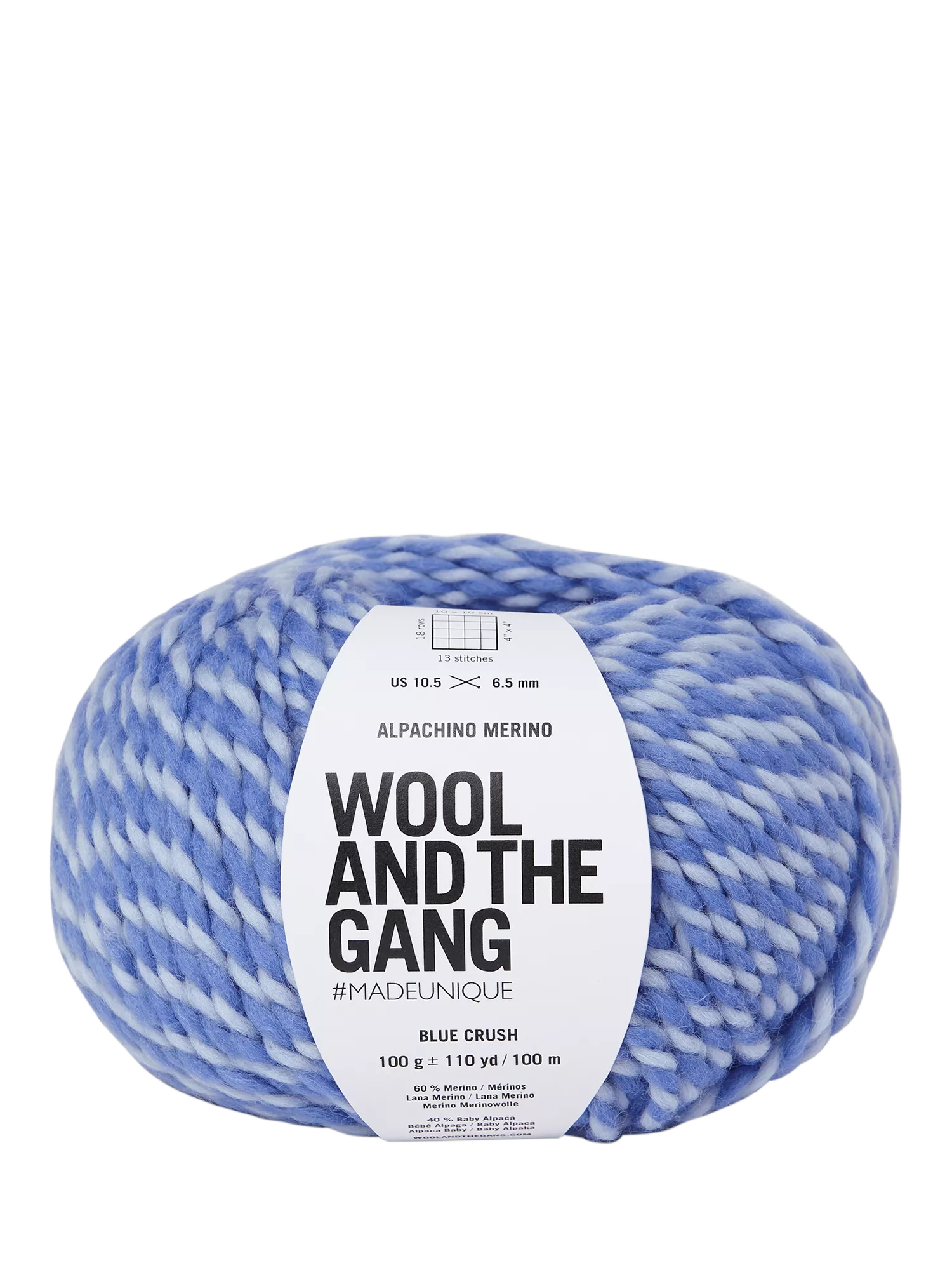 Wool And The Gang knitting yarn Alpachino Merino Twist 50g, UK version
