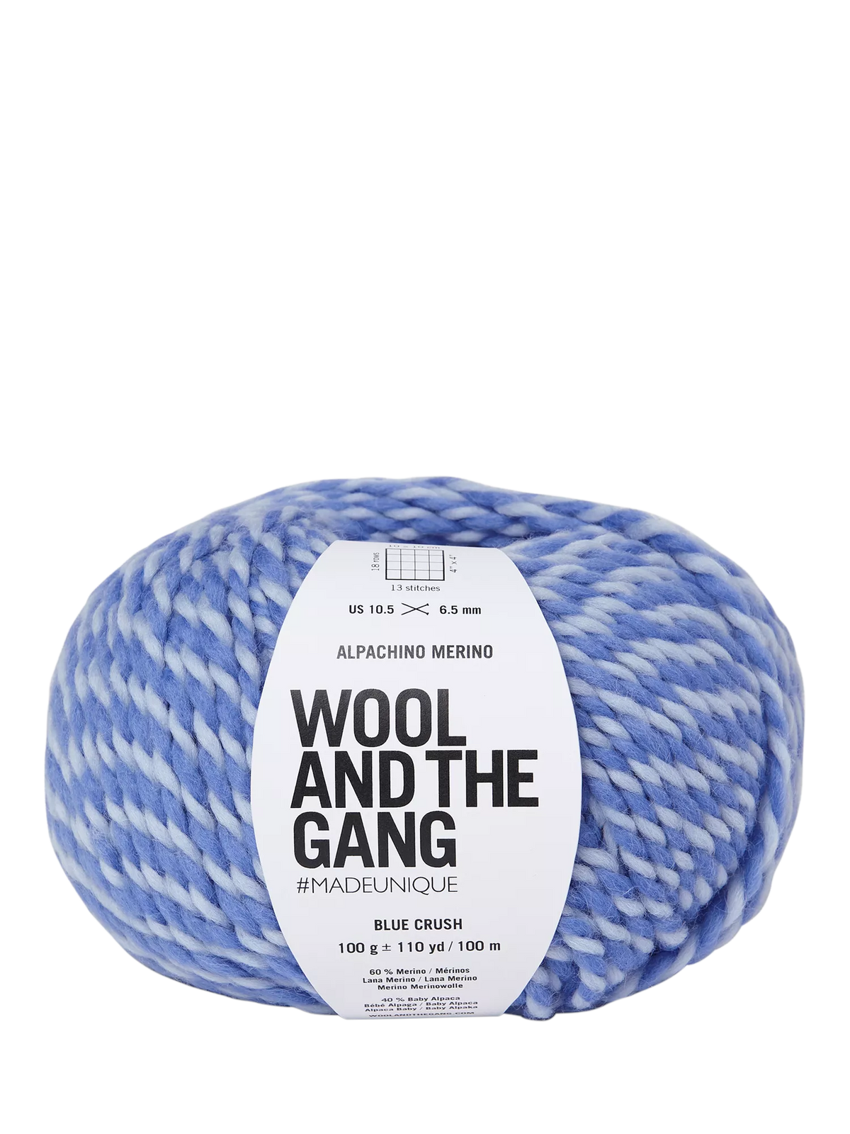 Wool And The Gang knitting yarn Alpachino Merino Twist 50g, UK version