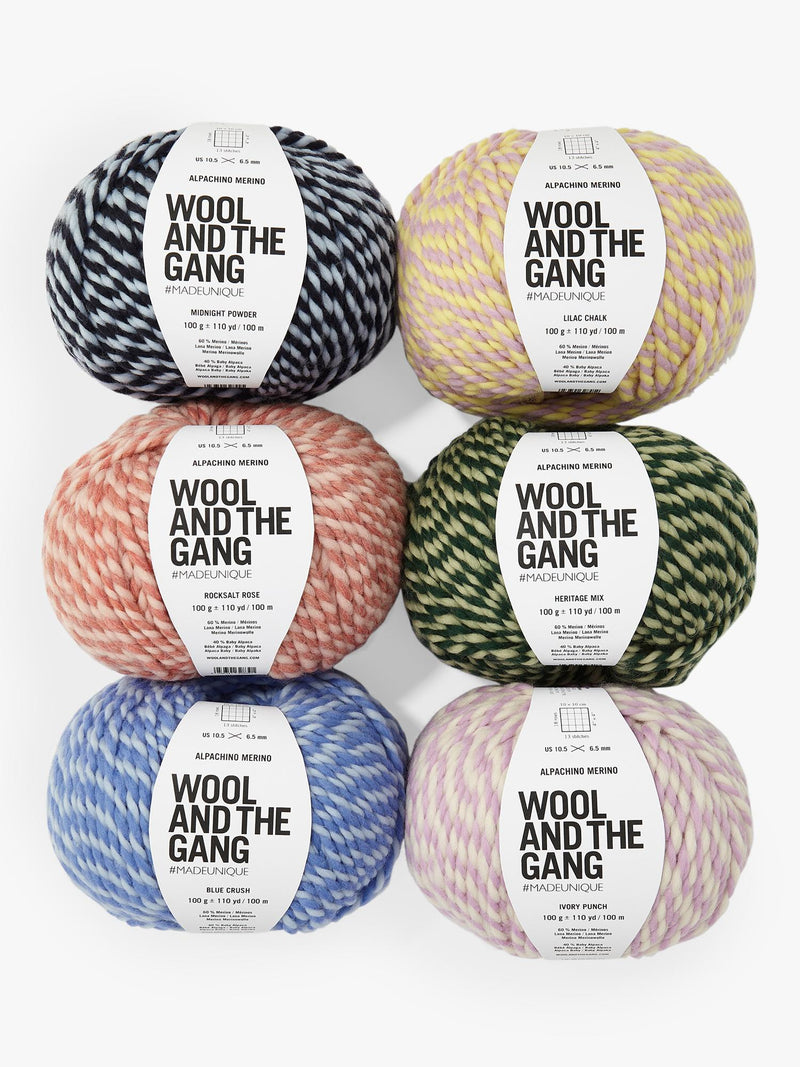 Wool And The Gang knitting yarn Alpachino Merino Twist 50g, UK version