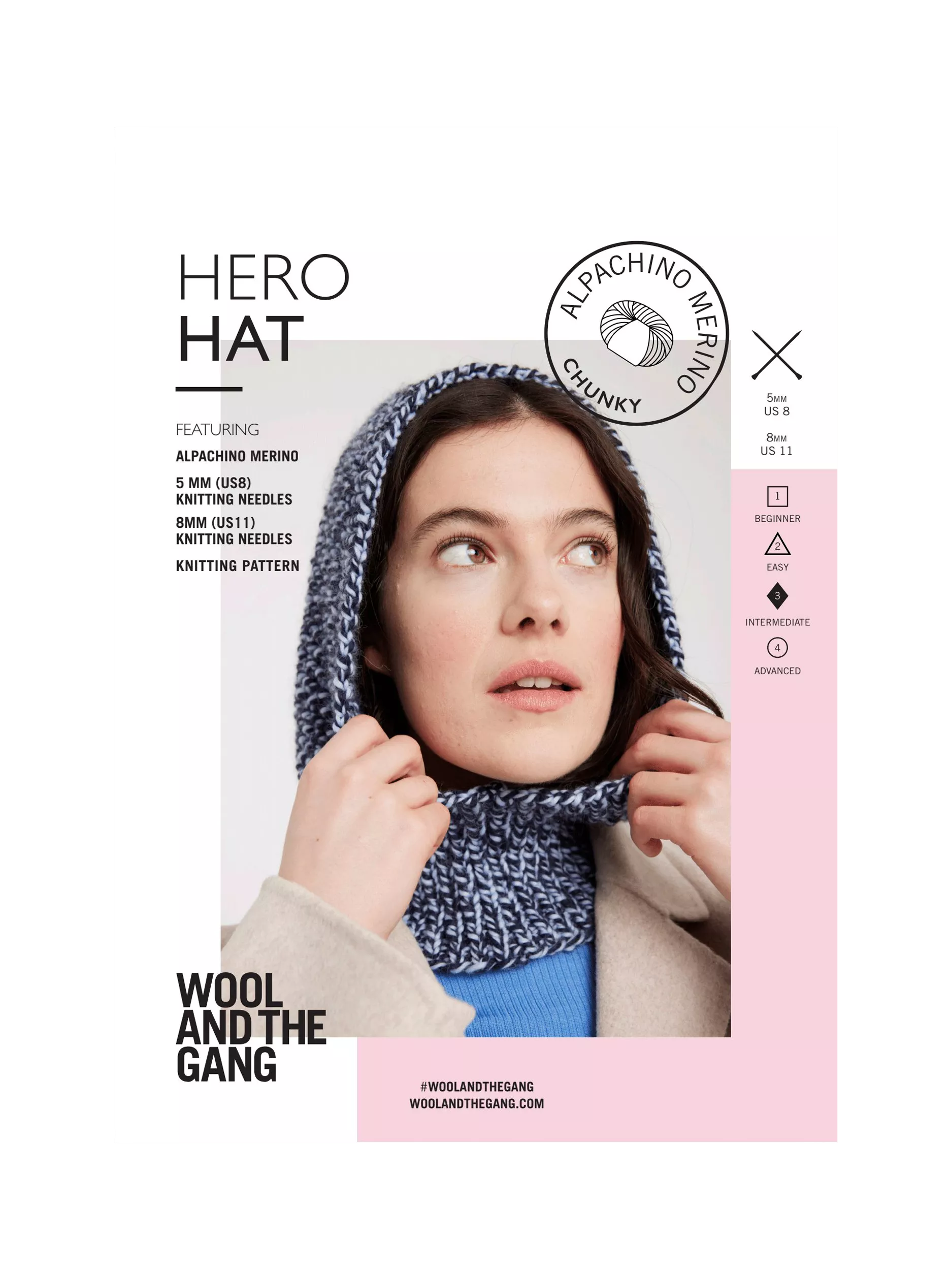 Wool And The Gang Hero Hat knitting pattern - British product