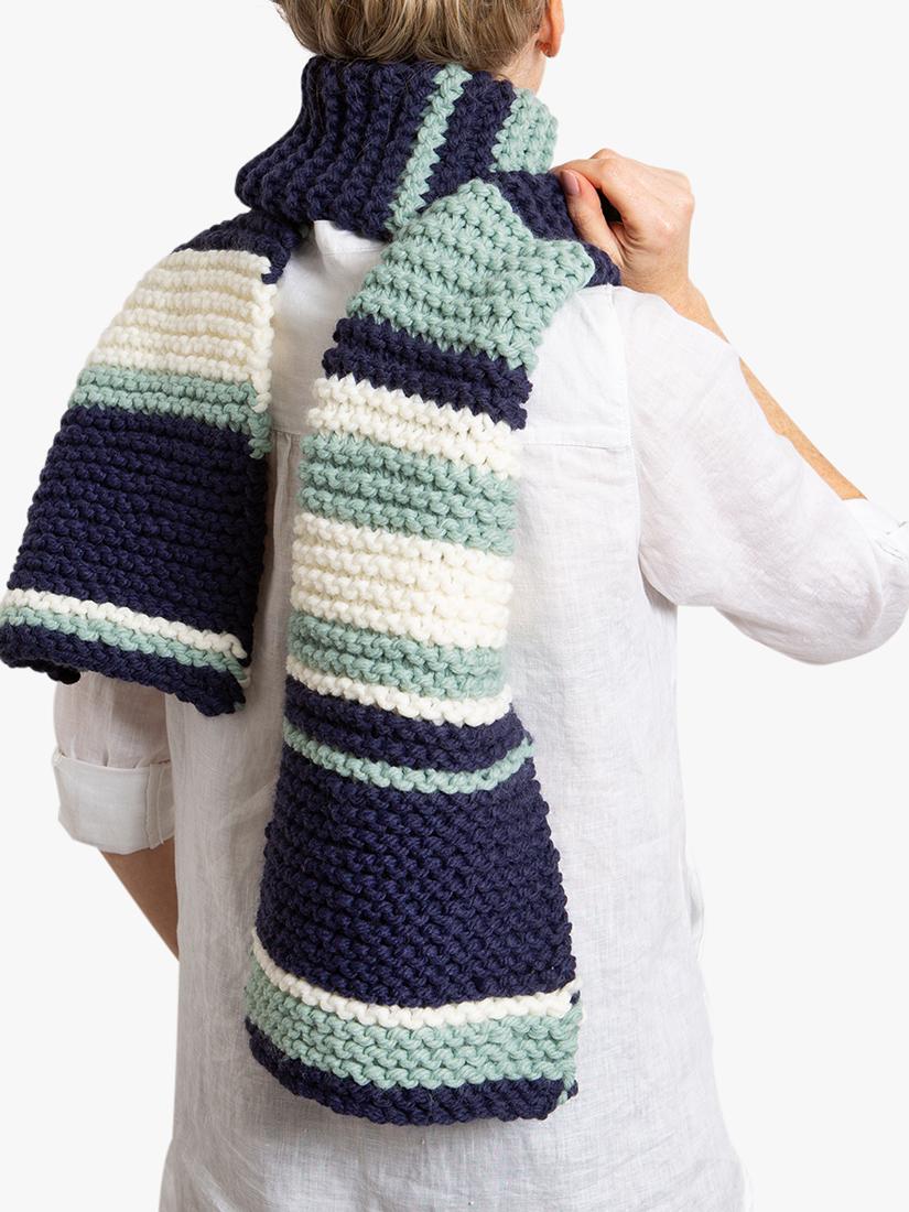 Wool Couture garter stripe scarf knitting kit (British brand)