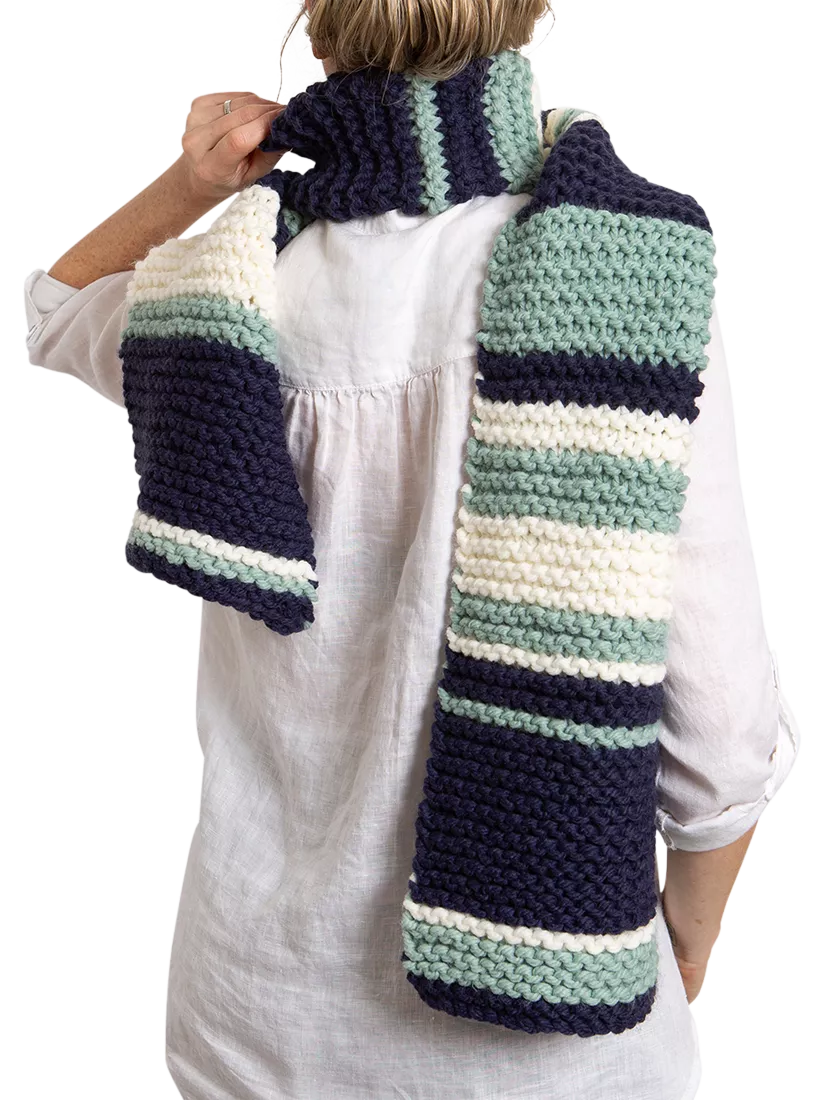 Wool Couture garter stripe scarf knitting kit (British brand)