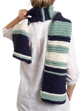 Wool Couture garter stripe scarf knitting kit (British brand)