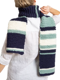 Wool Couture garter stripe scarf knitting kit (British brand)