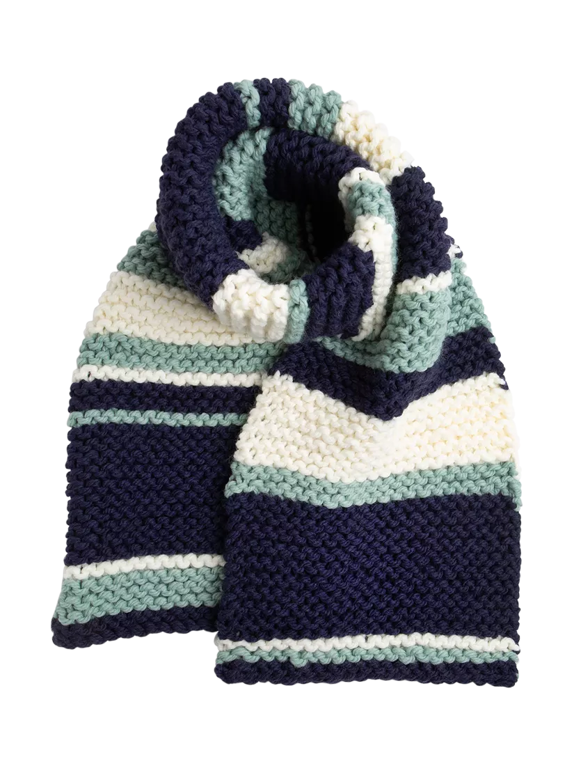 Wool Couture garter stripe scarf knitting kit (British brand)
