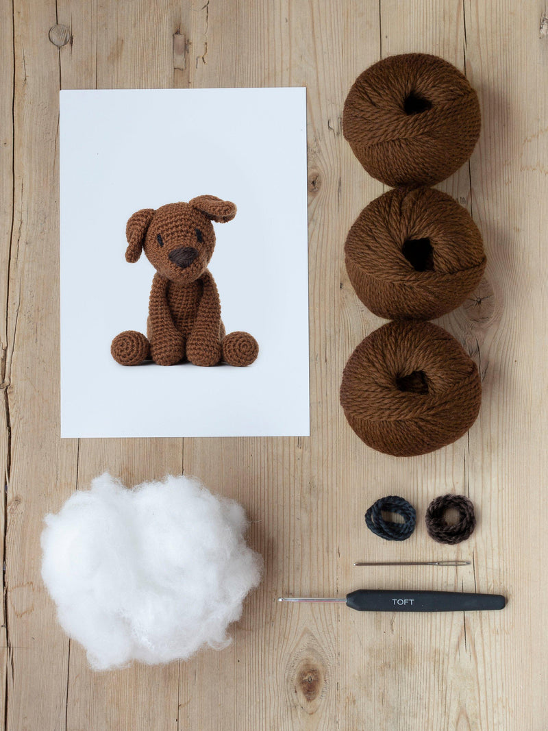 TOFT Milo Dog crochet kit with wool and hook - British product