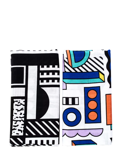 John Lewis Etta Loves X Walala Studio Extra Large Muslin Squares, Pack of 2, Mono/Multi