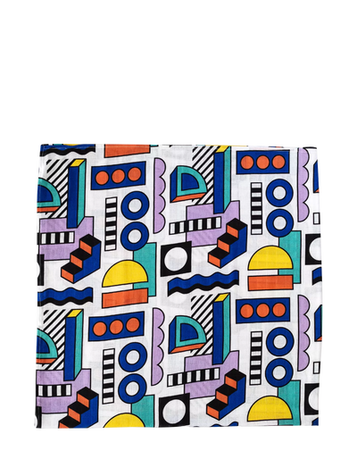 John Lewis Etta Loves X Walala Studio Extra Large Shapes Muslin Square, Multi