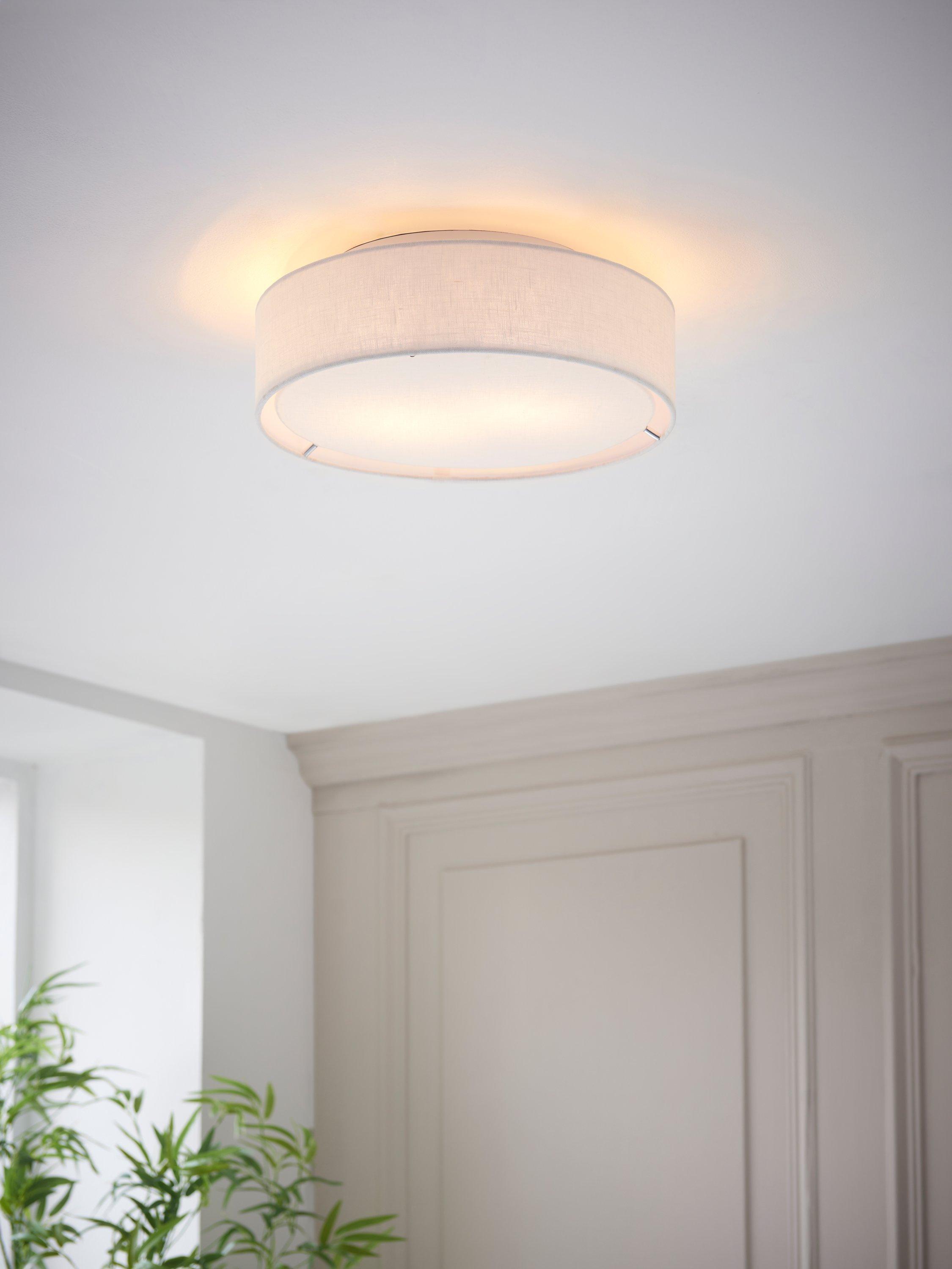John Lewis linen flush ceiling light white 32.5cm - British product