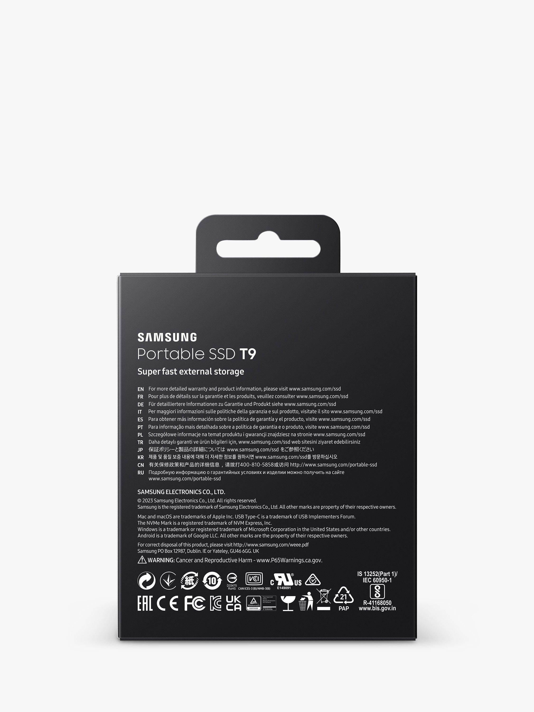 Samsung T9 portable SSD 2TB, UK version