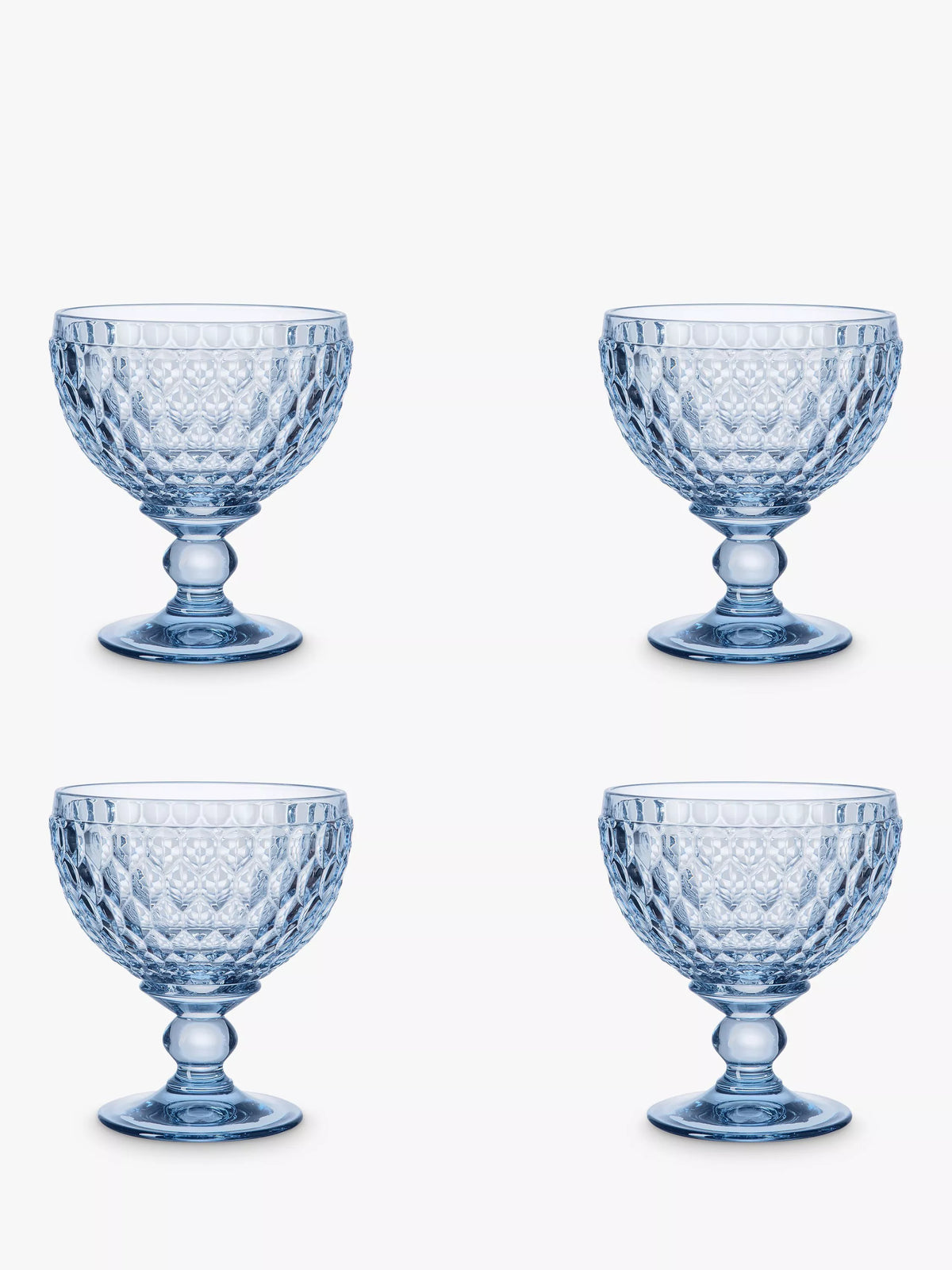 Villeroy & Boch Boston Stemmed Champagne Coupe Glass/ Dessert Bowl, Set of 4, 250ml